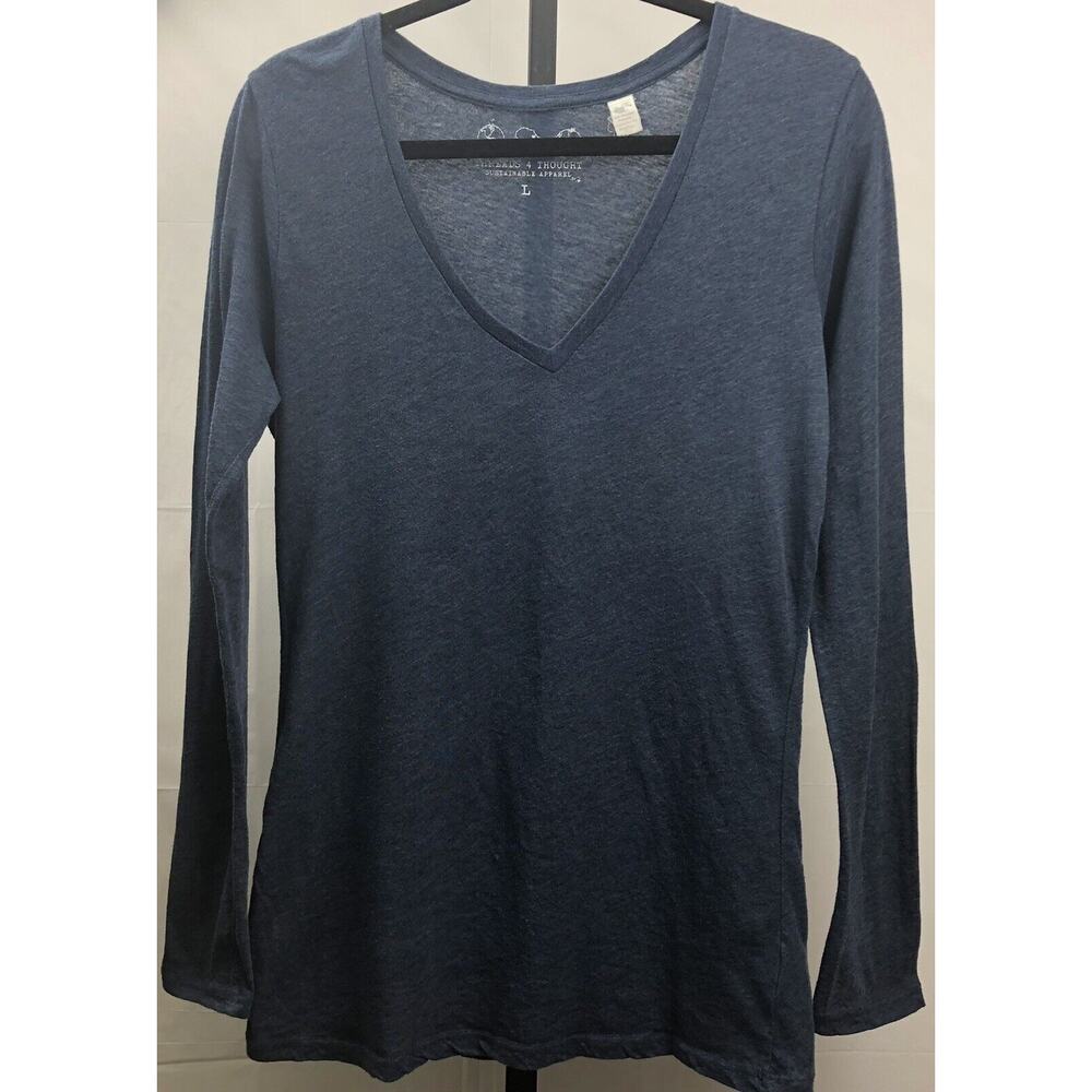 Threads 4 Thought T-Shirt Women L Blue Cotton Lightweight Sustainable Apparel